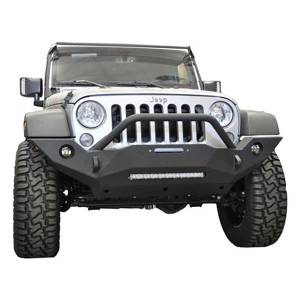 DV8 Offroad - DV8 Offroad FBSHTB-18 Mid Length Winch Front Bumper with Fog Light Holes for Jeep Wrangler JK 2007-2018 - Image 10