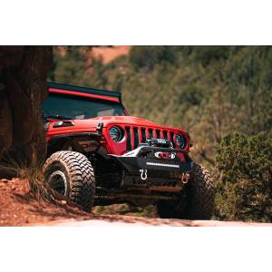 DV8 Offroad - DV8 Offroad FBJL-01 Stubby Winch Front Bumper with Bull Bar for Jeep Wrangler JL 2018-2024 - Image 3