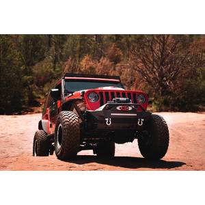 DV8 Offroad - DV8 Offroad FBJL-01 Stubby Winch Front Bumper with Bull Bar for Jeep Wrangler JL 2018-2024 - Image 4