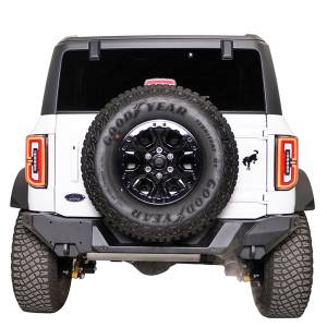 Rear Bumpers - Ford - Fab Fours - Fab Fours FB21-Y5251-1 Premium Rear Bumper for Ford Bronco 2021-2022 - Matte Black
