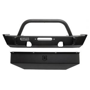 Shop Bumpers By Vehicle - Icon Vehicle Dynamics - Icon 25150 Impact Series Front Bumper with Skid Plate for Jeep Wrangler JL 2018-2022