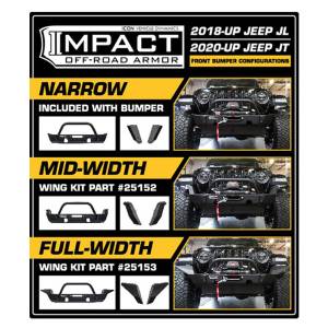 Icon Vehicle Dynamics - Icon 25150 Impact Series Front Bumper with Skid Plate for Jeep Wrangler JL 2018-2022 - Image 7