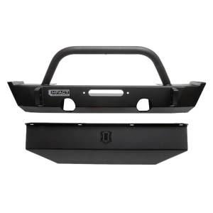 Shop Bumpers By Vehicle - Icon Vehicle Dynamics - Icon 25150 Impact Series Front Bumper with Skid Plate for Jeep Gladiator JT 2020-2022