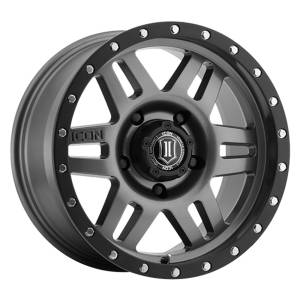 Icon 1417855557GM Six Speed 17" x 8.50" Wheel - Gunmetal with Black Ring
