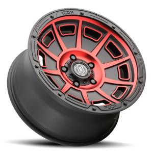 Icon Vehicle Dynamics - Icon 3017856350SBRT Victory 17" x 8.50" Wheel - Satin Black with Red Tint - Image 2