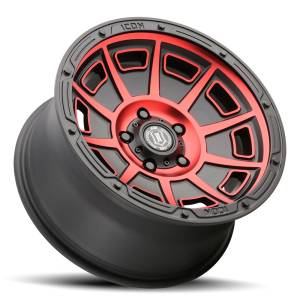 Icon Vehicle Dynamics - Icon 3017857345SBRT Victory 17" x 8.50" Wheel - Satin Black with Red Tint - Image 2