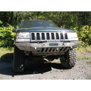 Affordable Offroad - Affordable Offroad ZJplain-B Elite Modular Winch Front Bumper for Jeep Grand Cherokee ZJ 1993-1998 - Black Powder Coat - Image 4