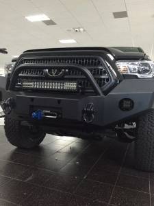 Expedition One - Expedition One TACO16+-FB-H-BARE RangeMax Winch Front Bumper with Single Hoop for Toyota Tacoma 2016-2023 - Bare Steel