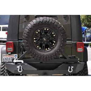 DV8 Offroad - Dv8 Offroad RBSTTB-01BR Rear Bumper with Tire Carrie for Jeep Wrangler JK 2007-2018 - Image 5