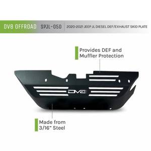 DV8 Offroad - DV8 Offroad SPJL-05D Diesel DEF/Exhaust Skid Plates for Jeep Wrangler JL 2020-2022 - Texture Black - Image 8