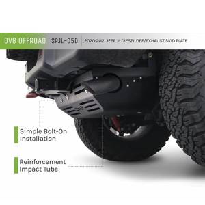 DV8 Offroad - DV8 Offroad SPJL-05D Diesel DEF/Exhaust Skid Plates for Jeep Wrangler JL 2020-2022 - Texture Black - Image 9