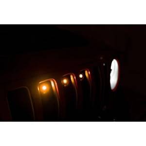 DV8 Offroad - DV8 Offroad GRGL-01 Amber Grille Lights for Jeep Gladiator JT 2020-2022 - Texture Black - Image 6