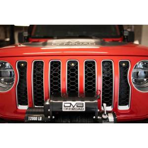 DV8 Offroad - DV8 Offroad GRJL-02 Amber Grille Lights for Jeep 2018-2022 - Texture Black - Image 6
