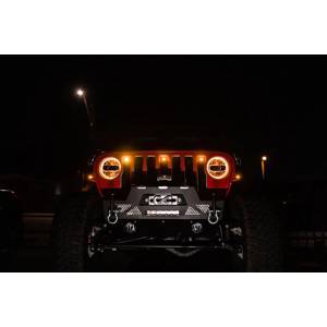 DV8 Offroad - DV8 Offroad GRJL-02 Amber Grille Lights for Jeep 2018-2022 - Texture Black - Image 8