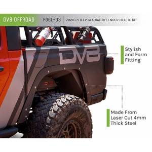 DV8 Offroad - DV8 Offroad FDGL-03 Flare Delete Kit for Jeep Gladiator JT 2020-2024 - Texture Black - Image 8