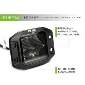 DV8 Offroad - DV8 Offroad BE3FMW40W 3" Elite Series LED Pod Light - Black - Image 9
