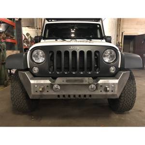 Bumpers By Vehicle - Jeep Wrangler JK - Affordable Offroad - Affordable Offroad JKMid Mid Winch Front Bumper for Jeep Wrangler JK 2007-2018 - Bare