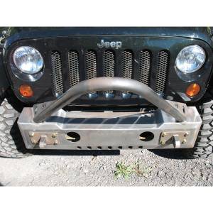 Affordable Offroad - Affordable Offroad AJKstingfog Non Winch Front Bumper with Stinger for Jeep Wrangler JK 2007-2018 - Bare - Image 2