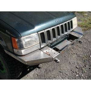 Shop Bumpers By Vehicle - Jeep Grand Cherokee - Affordable Offroad - Affordable Offroad ZJplain Elite Modular Winch Front Bumper for Jeep Grand Cherokee ZJ 1993-1998 - Bare