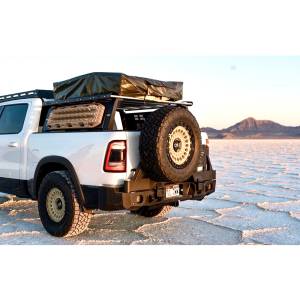 Expedition One Bumpers - Dodge Ram 1500 - Expedition One - Expedition One RAM1500-19+RB-DSTC-BARE RangeMax Rear Bumper with Dual Swing Out Tire Carrier System for Dodge Ram 1500 2019-2023 - Bare Steel