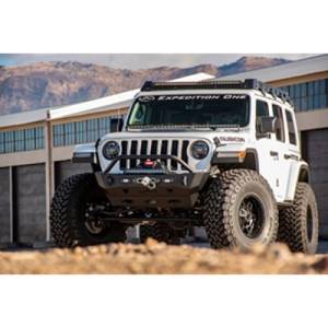 Expedition One - Expedition One JEEP-JKJLG-TS2-STUBBY-FB-H-PC Trail Series 2 Stubby Front Bumper with Single Hoop for Jeep 2012-2022 - Textured Black Powder Coat - Image 3