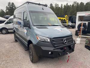 Expedition One - Expedition One SPR-19+-FB-BB-BARE Front Bumper with Wraparound Bull Bar Hoop for Mercedes-Benz Sprinter 2019-2022 - Bare Steel - Image 2