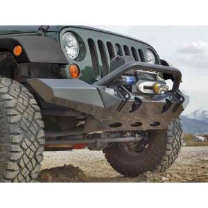 Expedition One - Expedition One MULE-FB-STUBBY-PC Mule Stubby Front Bumper for Jeep Wrangler JK 2007-2018 - Textured Black Powder Coat - Image 3