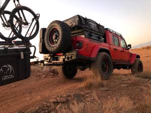 Expedition One - Expedition One JTGLDTR19+RB-DSTC-BARE Trail Series Rear Bumper with Dual Swing Out Tire Carrier for Jeep Gladiator JT 2019-2024 - Bare Steel - Image 4