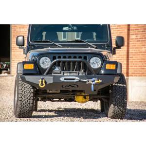 Expedition One - Expedition One TJ-FB-H-PC Trail Series Winch Front Bumper with Single Hoop for Jeep Wrangler TJ 1997-2006 - Textured Black Powder Coat - Image 3
