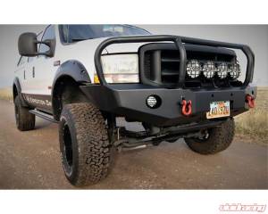 Expedition One - Expedition One FORDF250/250FB-BB-BARE Front Bumper with Wraparound Bull Bar Hoop for Ford F-250/F-350 1999-2004 - Bare Steel - Image 1