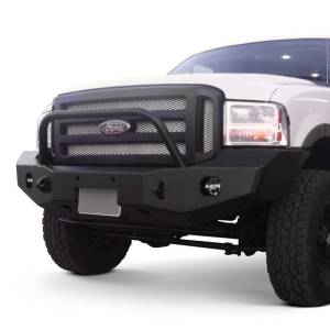 Expedition One Bumpers - Ford F-250/F-350 - Expedition One - Expedition One FORDF250/350FB-2005-2007-H-PC Front Bumper with Single Hoop for Ford F-250/F-350 2005-2007 - Textured Black Powder Coat