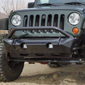 Expedition One JL-MULE-FB-STUBBY-PC Mule Front Bumper for Jeep Wrangler JL 2018-2022 - Textured Black Powder Coat