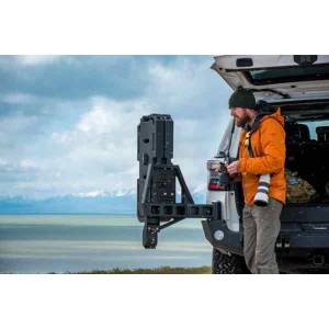 Expedition One - Expedition One GERI-MNT-DSTC-1CAN-KIT-PC Geri Mount Bracket for Flat Panel Fuel and Water Cans on Tire Carrier - Textured Black Powder Coat - Image 2