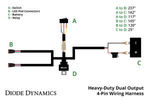 Expedition One - Expedition One DD-WH-4093 Heavy Duty Dual Output 3-way 4 Pin DD Wiring Harness - Image 3