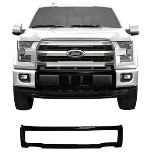 BumperShellz DF0701 Front Truck Bumper Cover (Center Only) for Ford F-150 2015-2017 - Gloss Black