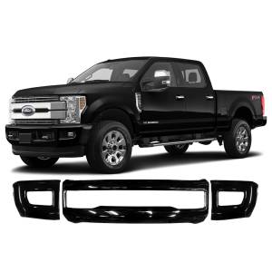 BumperShellz - BumperShellz DD0301 Front Bumper Covers and Overlays for Ford F-250/F-350 2017-2019 - Gloss Black - Image 2