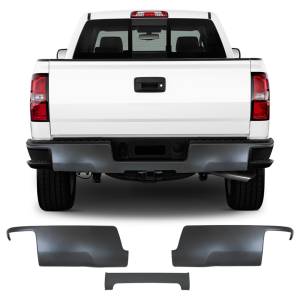 BumperShellz - BumperShellz BK1012 Rear Bumper Covers for Chevy and GMC Silverado and Sierra 1500/2500HD/3500 2014-2018 - Paintable ABS - Image 2