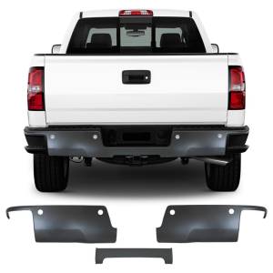 BumperShellz - BumperShellz BK3012 Rear Bumper Covers for Chevy and GMC Silverado and Sierra 1500/2500HD/3500 2014-2018 - Paintable ABS - Image 2