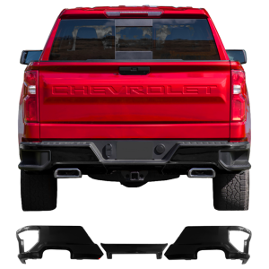 BumperShellz EK2013 Rear Delete Bumper Overlay for Chevy and GMC Silverado and Sierra 1500/2500HD/3500 2019-2022 - Armor Coated
