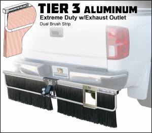 Towtector - Towtector 29619-T3ALEO Tier 3 96" x 18" Aluminum Extreme Duty Dual Brush Strip with 2.5" Hitch and Exhaust Outlet - Image 4