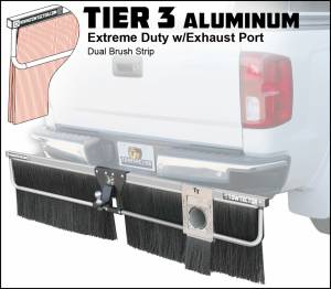 Towtector - Towtector 29614-T3ALEP Tier 3 96" x 14" Aluminum Extreme Duty Dual Brush Strip with 2" Hitch and Exhaust Port - Image 4