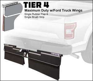 Towtector - Towtector 27827-T4FT Tier 4 78" x 26" Maximum Duty Single Rubber Flap and Brush Strip With 2.5" Hitch and Ford Truck Wings - Image 2