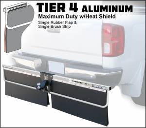 Towtector - Towtector 27814-T4ALHS Tier 4 78" x 14" Aluminum Maximum Duty Single Rubber Flap and Brush Strip with 2" Hitch and Heat Shield - Image 4