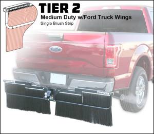 Towtector - Towtector 27814-T2FT Tier 2 78" x 14" Medium Duty Single Brush Strip with 2" Hitch and Ford Truck Wings