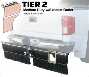 Towtector - Towtector 29620-T2EO Tier 2 96" x 20" Medium Duty Single Brush Strip with 2" Hitch and Exhaust Outlet - Image 3