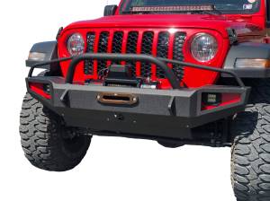 Affordable Offroad - Affordable Offroad JTPREFRONT Prerunner Winch Front Bumper with Lights and Skid for Jeep Gladiator JT 2019-2023
