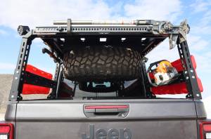 LOD Offroad - LOD Offroad JHL2021 Black Ops Bed Rack Hi-lift Jack Mounts for Jeep Gladiator JT 2020-2024 - Black Powder Coat - Image 3