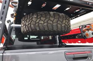 LOD Offroad - LOD Offroad JTC2021 Black Ops Bed Rack Tire Carrier for Jeep Gladiator JT 2020-2024 - Black Powder Coat - Image 4