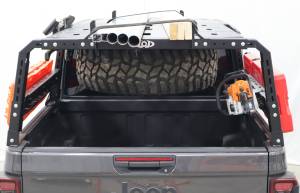 LOD Offroad - LOD Offroad JTD2021 Black Ops Bed Rack Load Bar Tie Downs for Jeep Gladiator JT 2020-2024 - Black Powder Coat - Image 5