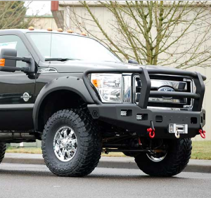 TrailReady - Trail Ready 12315G-BARE Winch Front Bumper with Full Guard with 4 Square Light Cutouts Ford F250/F350 2011-2016 *BARE STEEL* - Image 2